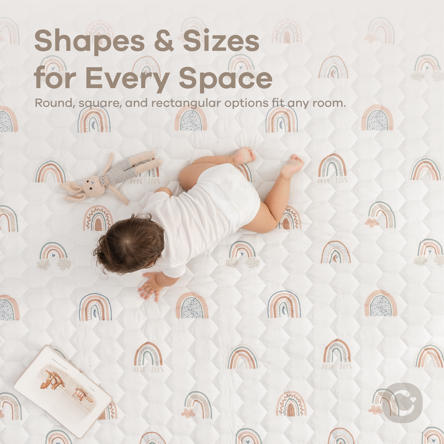 Play Mat with Non-Slip Bottom - Rainbow