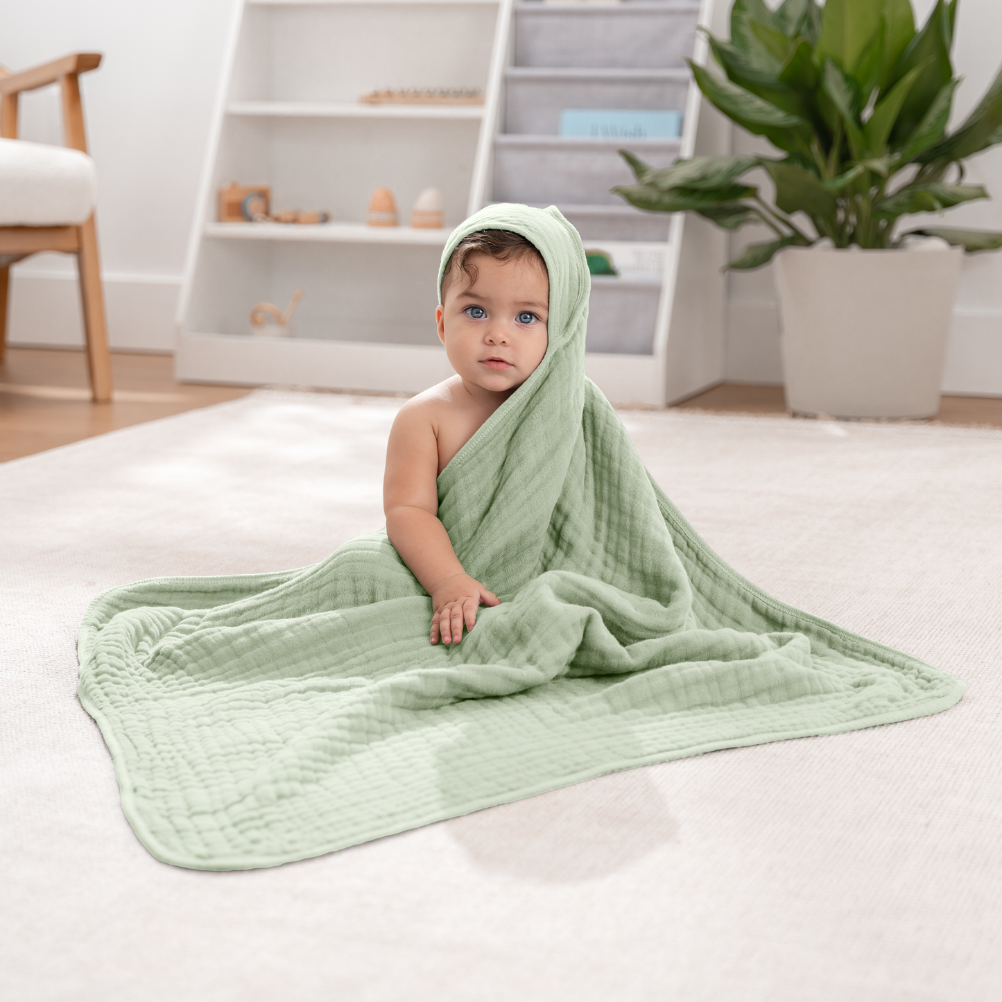 Baby Hooded Towels - Sage