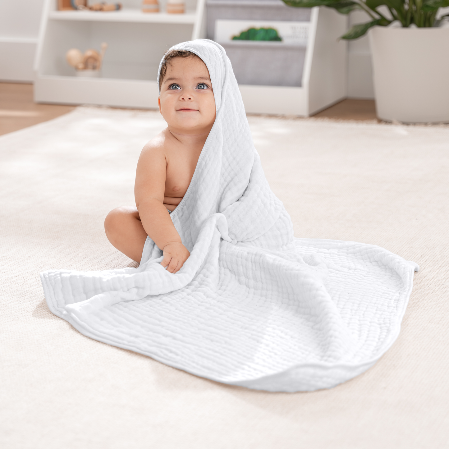Baby Hooded Towels - White