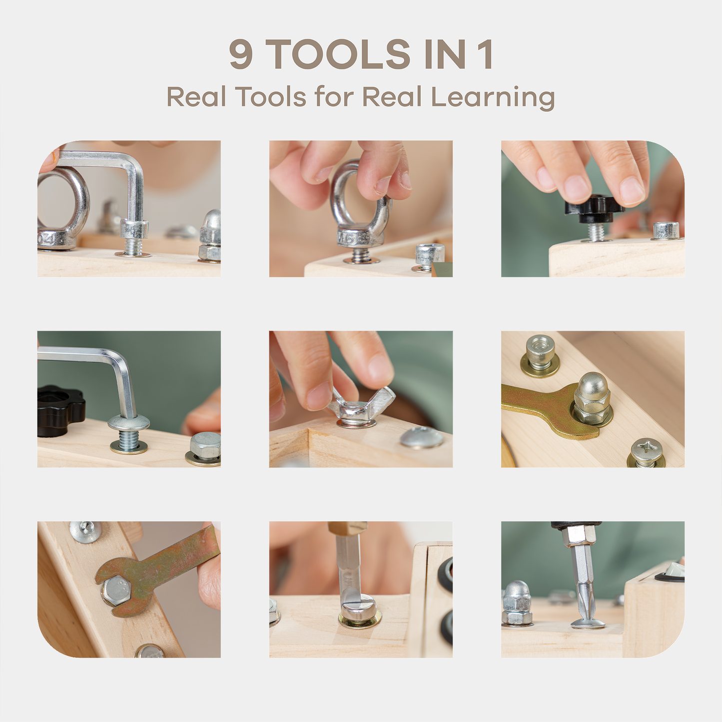 Busy Board Toy Truck Set for 3+ - Natural Wood