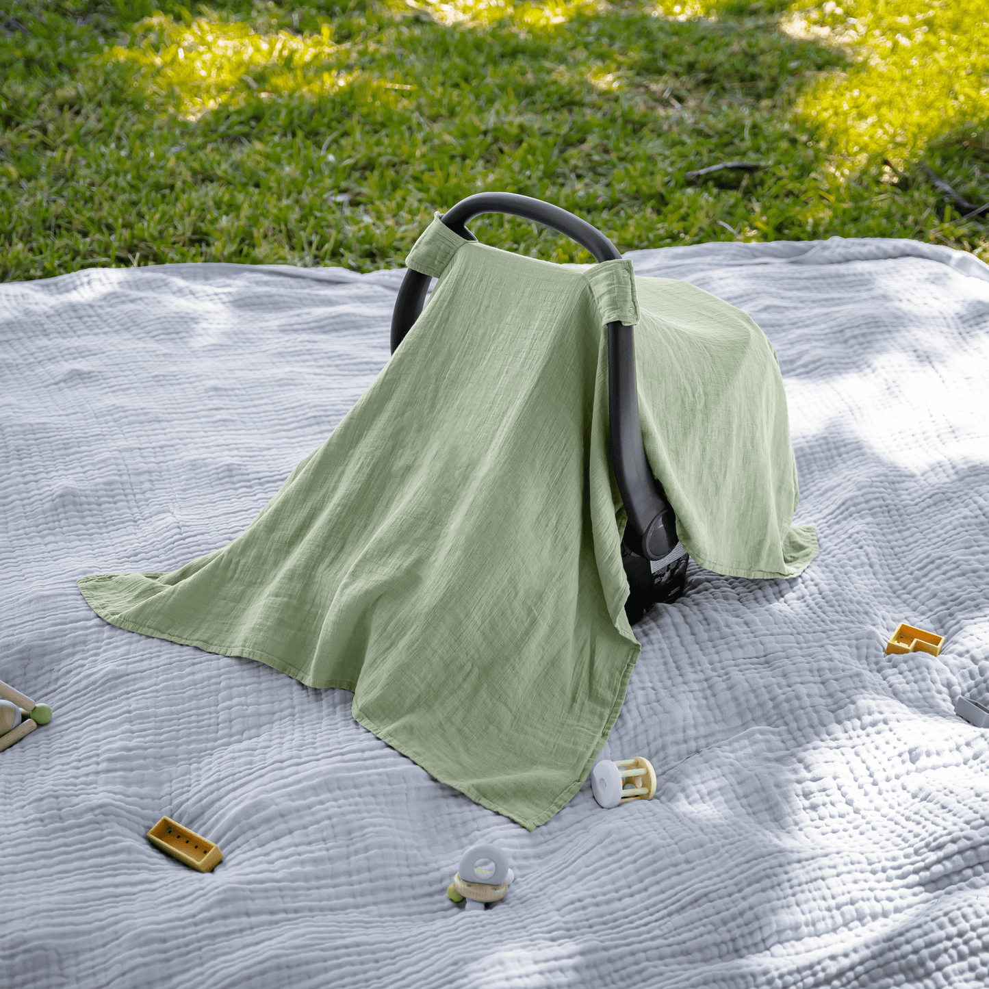 Baby Car Seat Cover - Sage