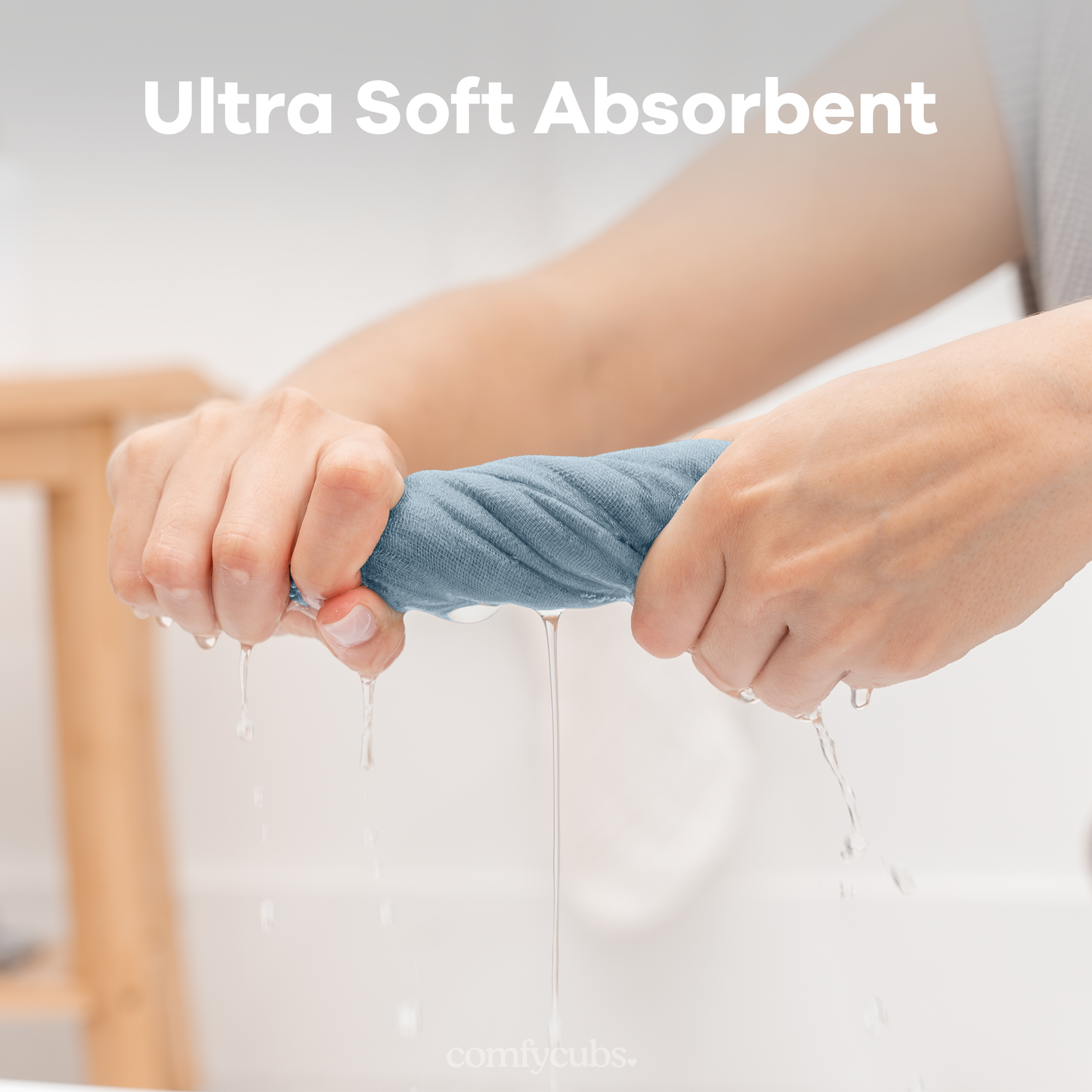 Muslin Washcloths - Pacific Blue