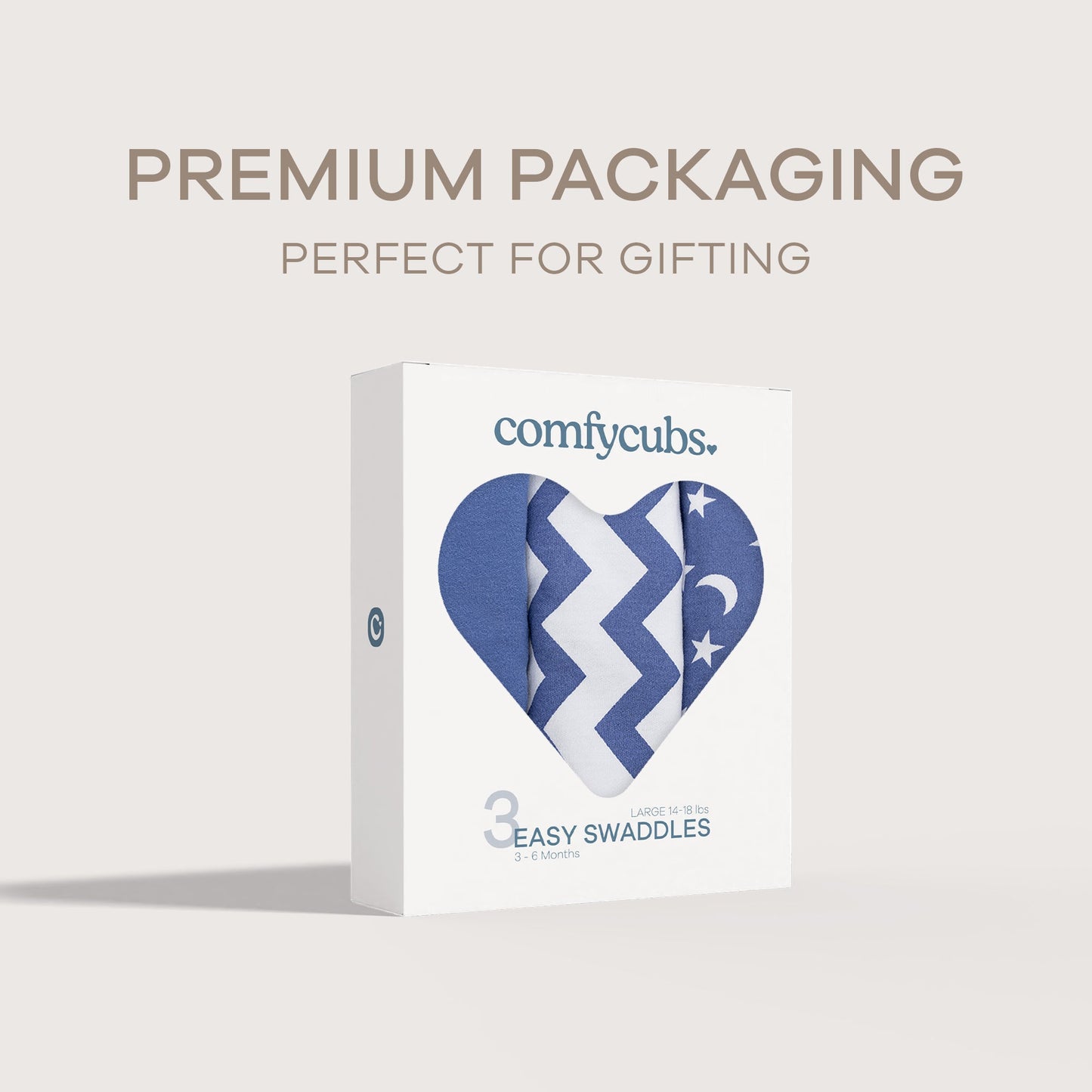 Easy Swaddle Blankets - Dark Blue, Pack of 3