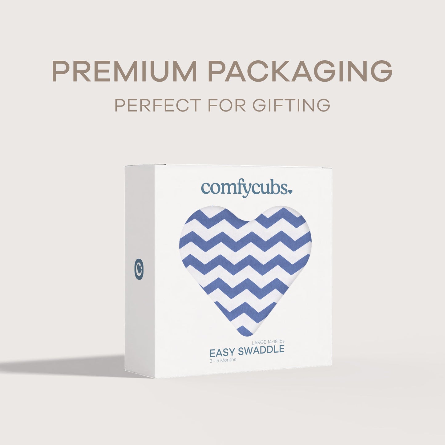 Easy Swaddle Blankets - Dark Blue Chevron, Pack of 1