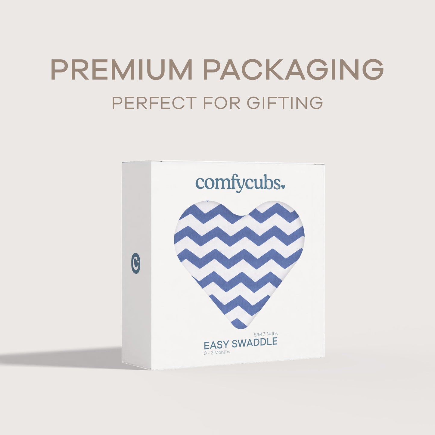 Easy Swaddle Blankets - Dark Blue Chevron, Pack of 1