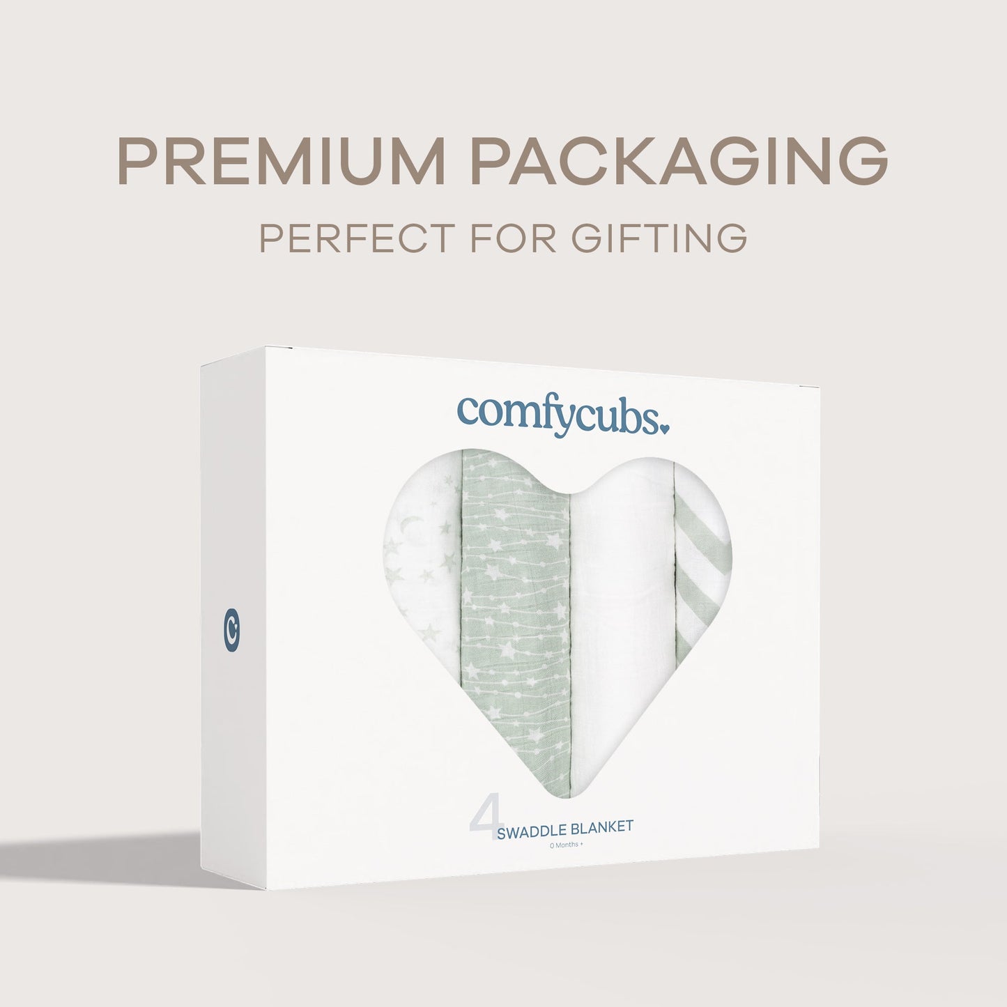 Muslin Swaddle Blankets, 4 Pack - Green