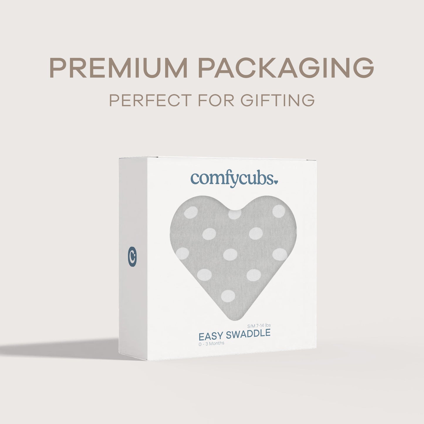 Easy Swaddle Blankets - Gray Polkadots, Pack of 1