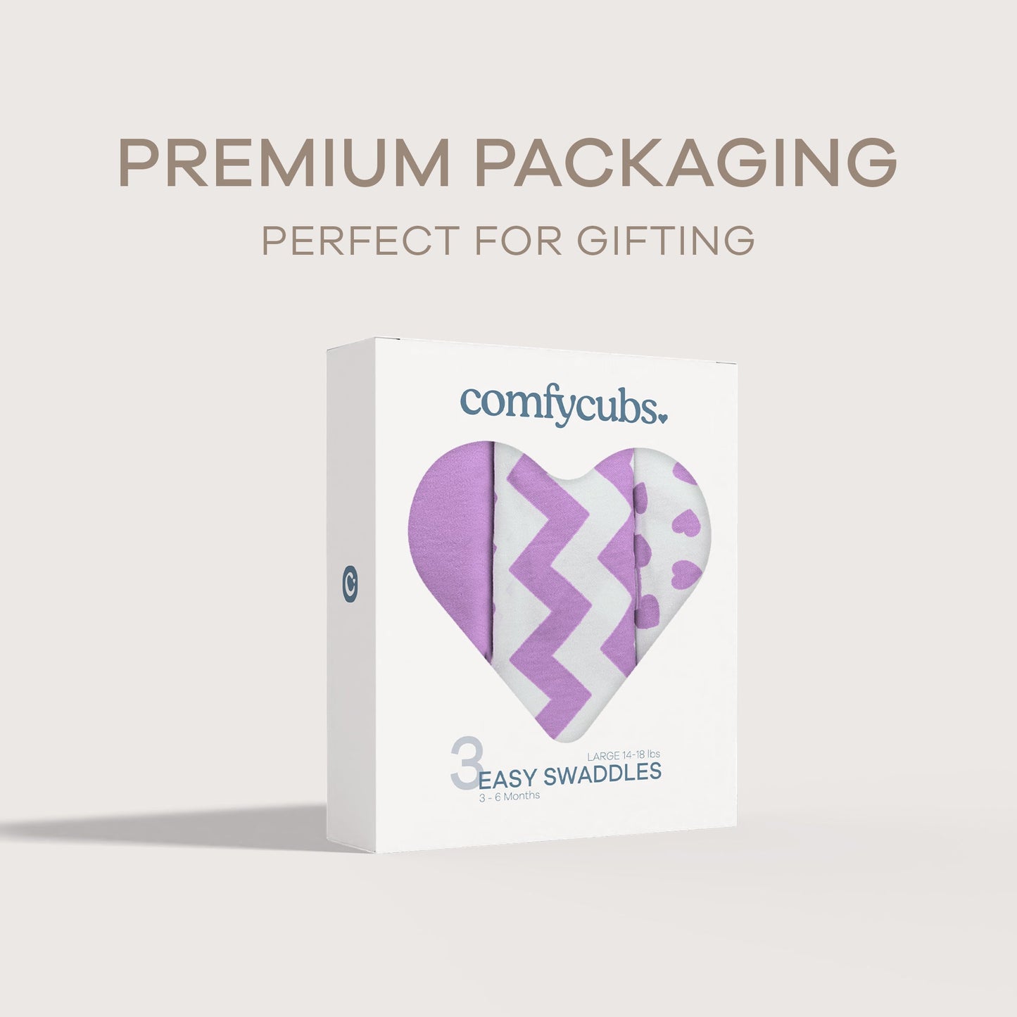 Easy Swaddle Blankets - Purple, Pack of 3