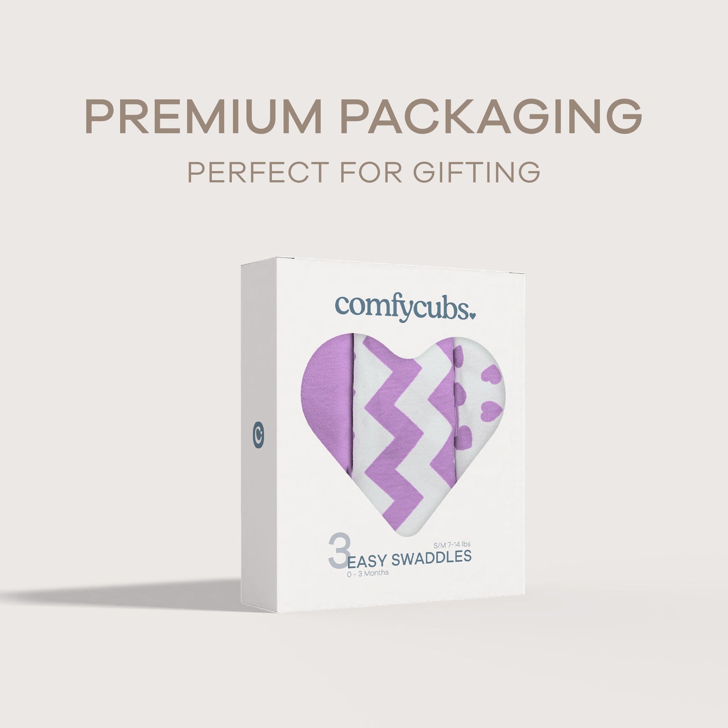 Easy Swaddle Blankets - Purple, Pack of 3