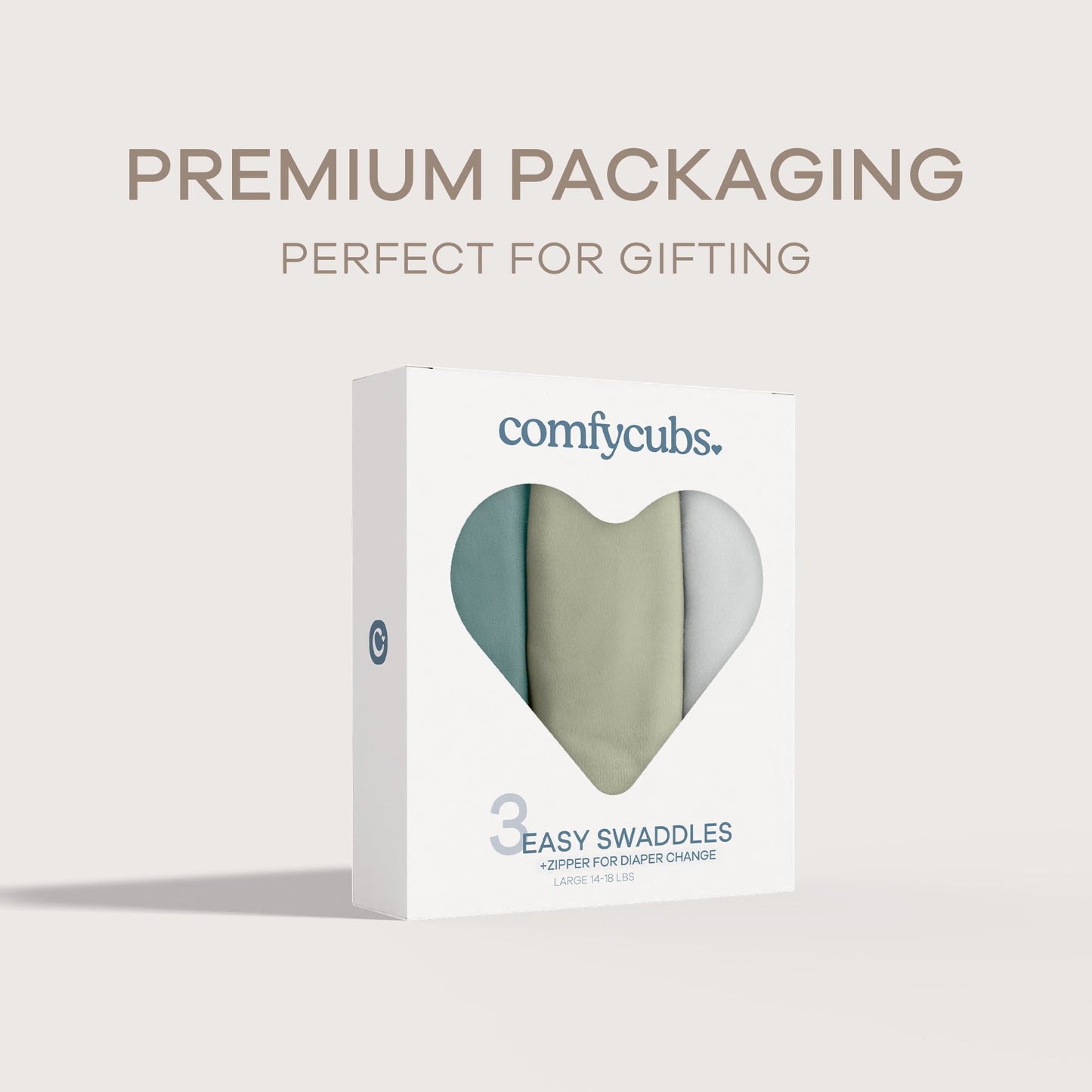 Easy Swaddle Blankets with Zipper - Stone, Sage, Azul