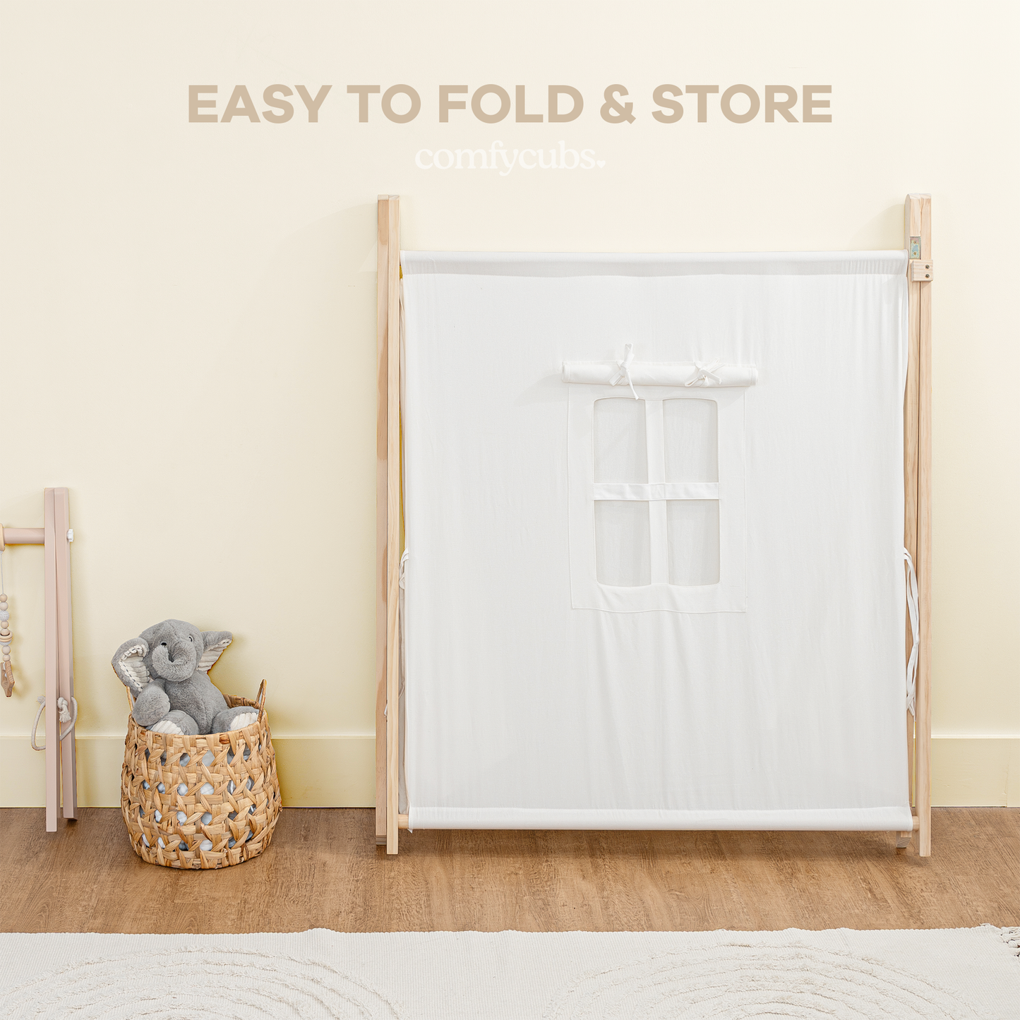 Kids Indoor Play Tent - Natural Wood