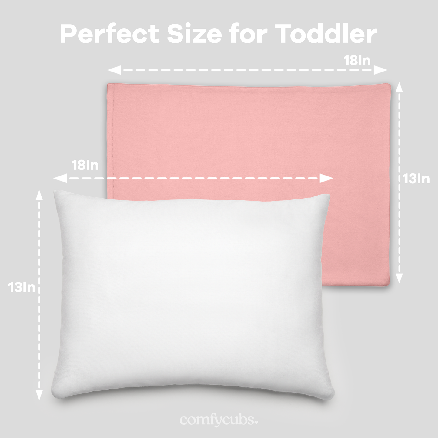 Toddler Pillows with Soft Cotton Pillow Case - Blush