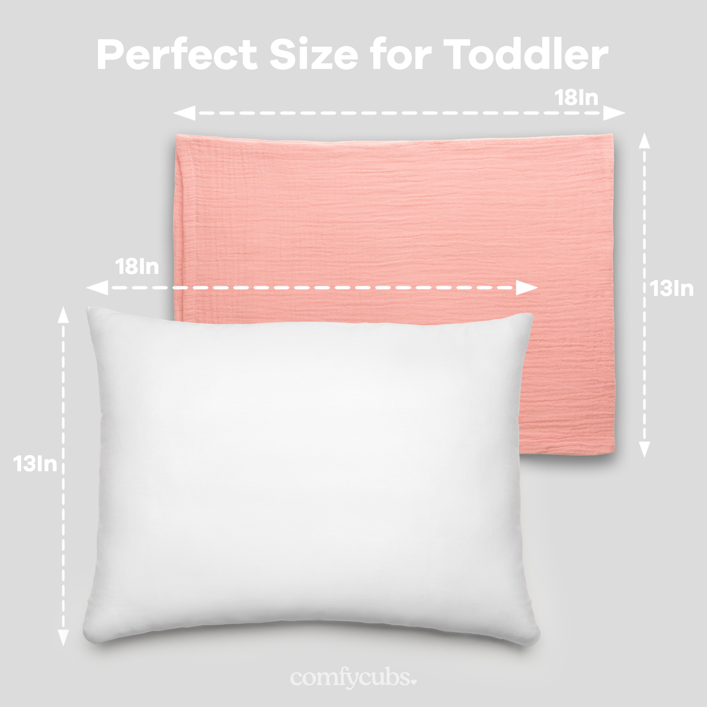Toddler Pillows with Soft Muslin Pillow Case - Blush