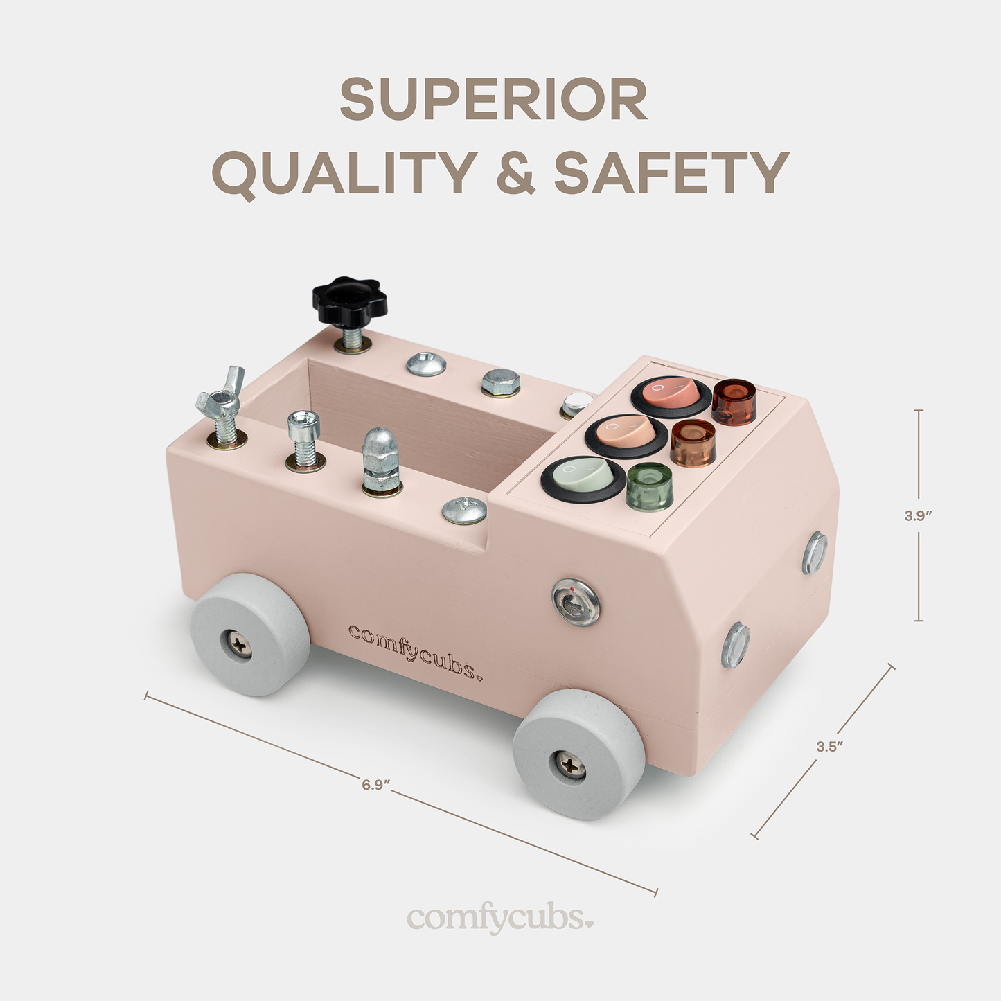 Busy Board Toy Truck Set for 3+ - Blush