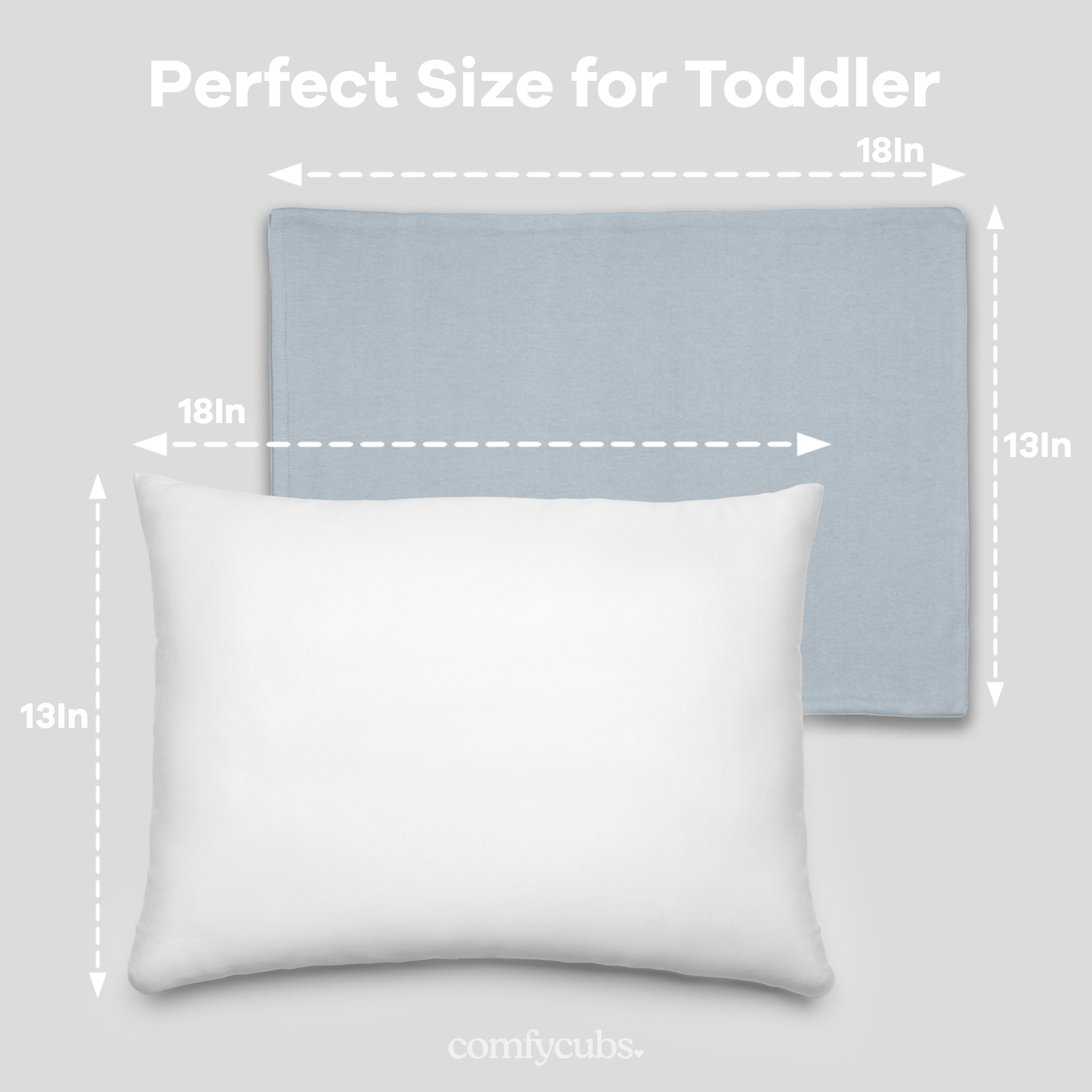 Toddler Pillows with Soft Cotton Pillow Case - Pacific Blue