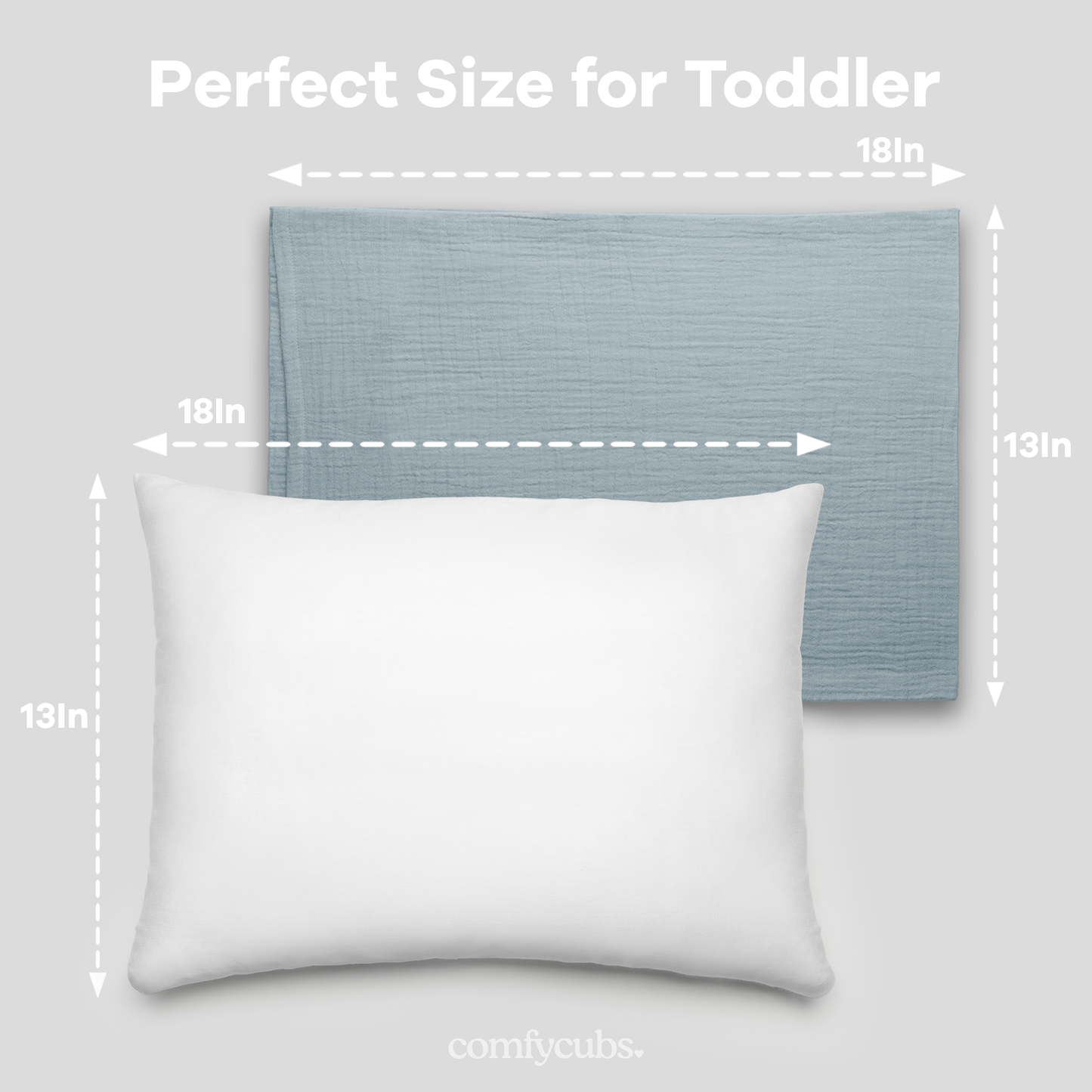 Toddler Pillows with Soft Muslin Pillow Case - Pacific Blue