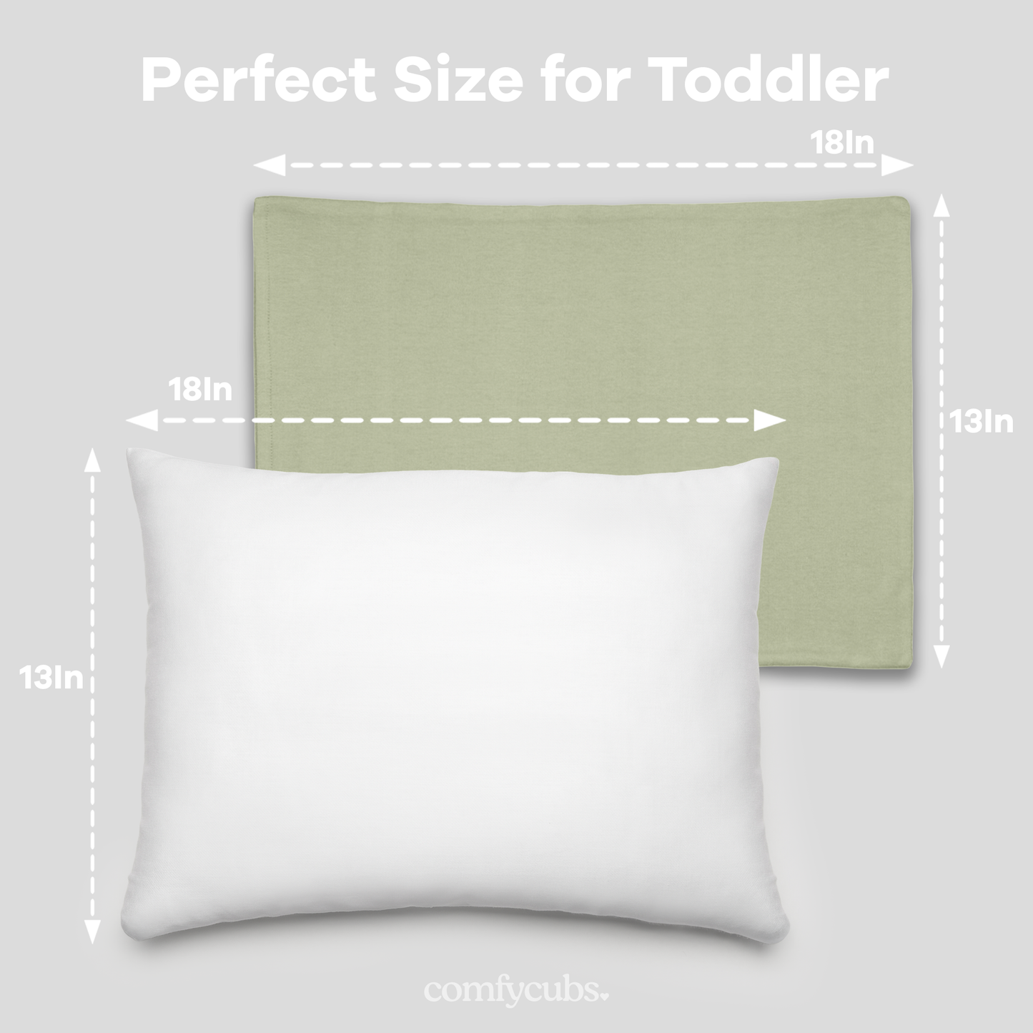 Toddler Pillows with Soft Cotton Pillow Case - Sage
