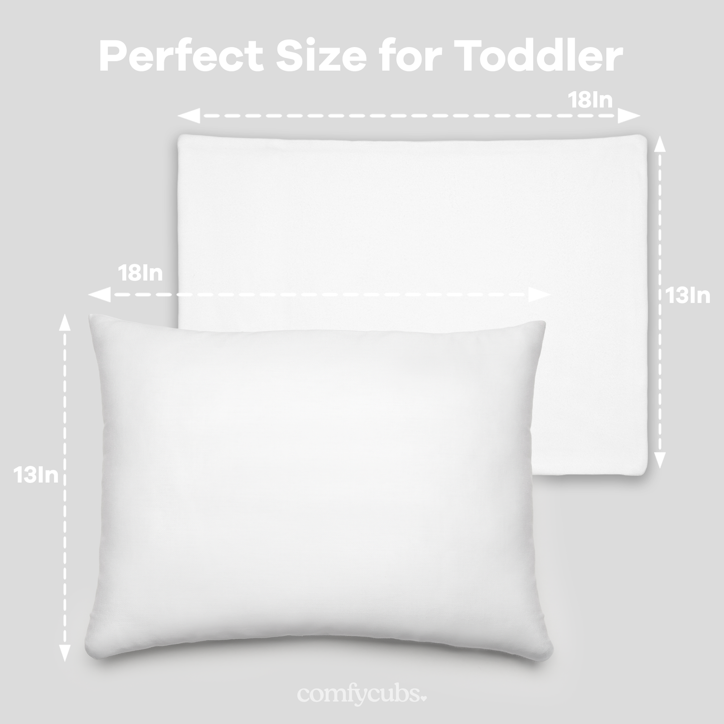 Toddler Pillows with Soft Cotton Pillow Case - White
