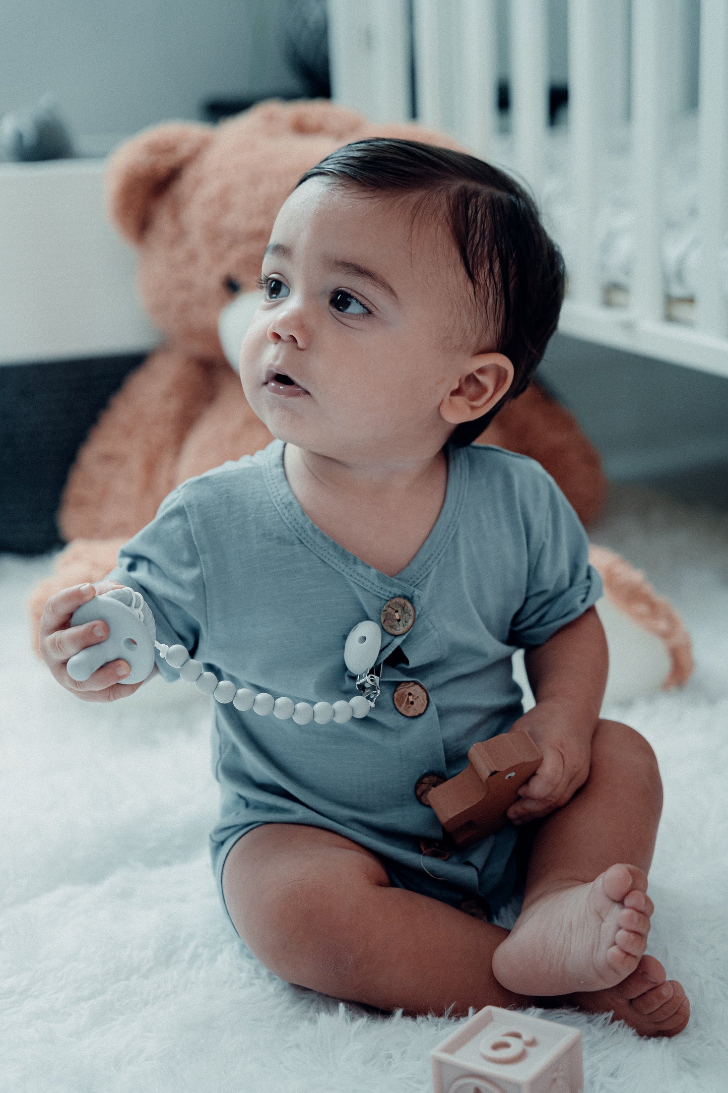 Pacifier Clips, 2 Pack - Grey