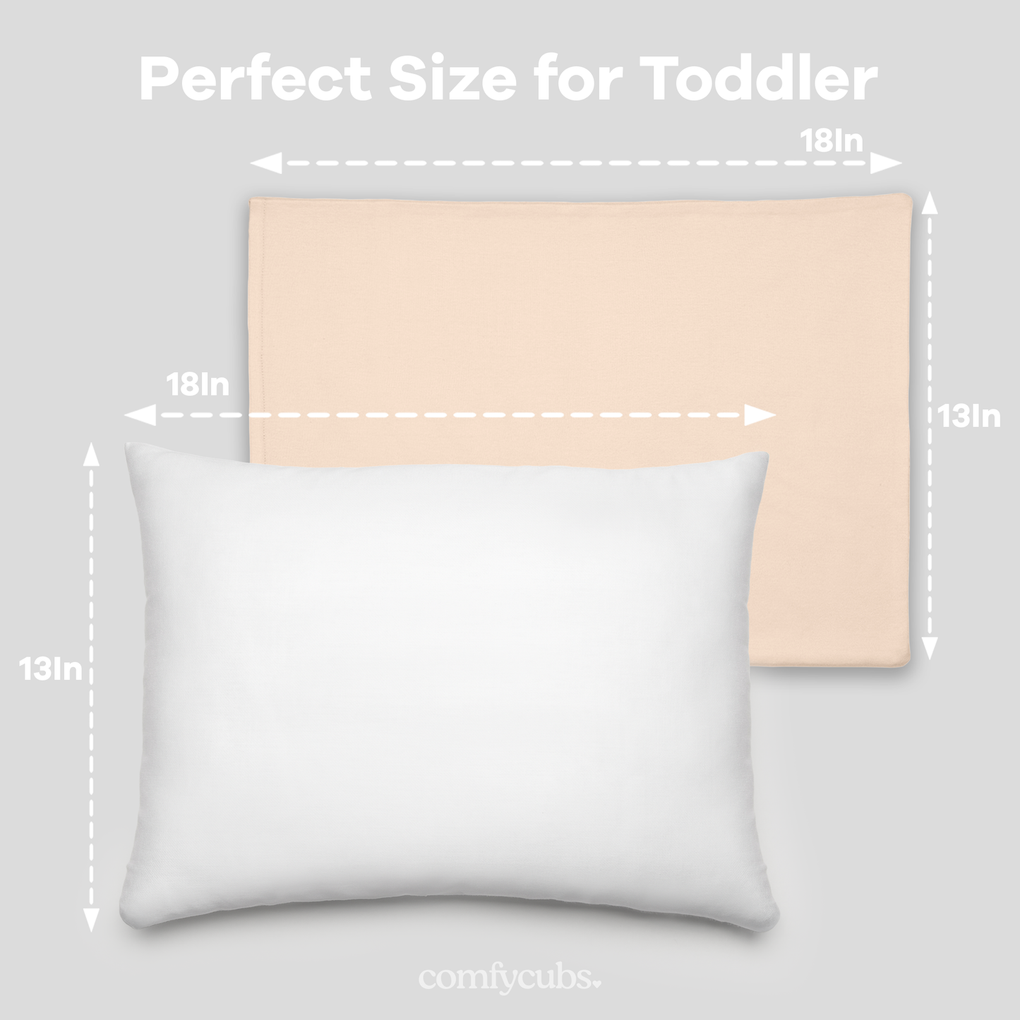 Toddler Pillows with Soft Cotton Pillow Case - Cream