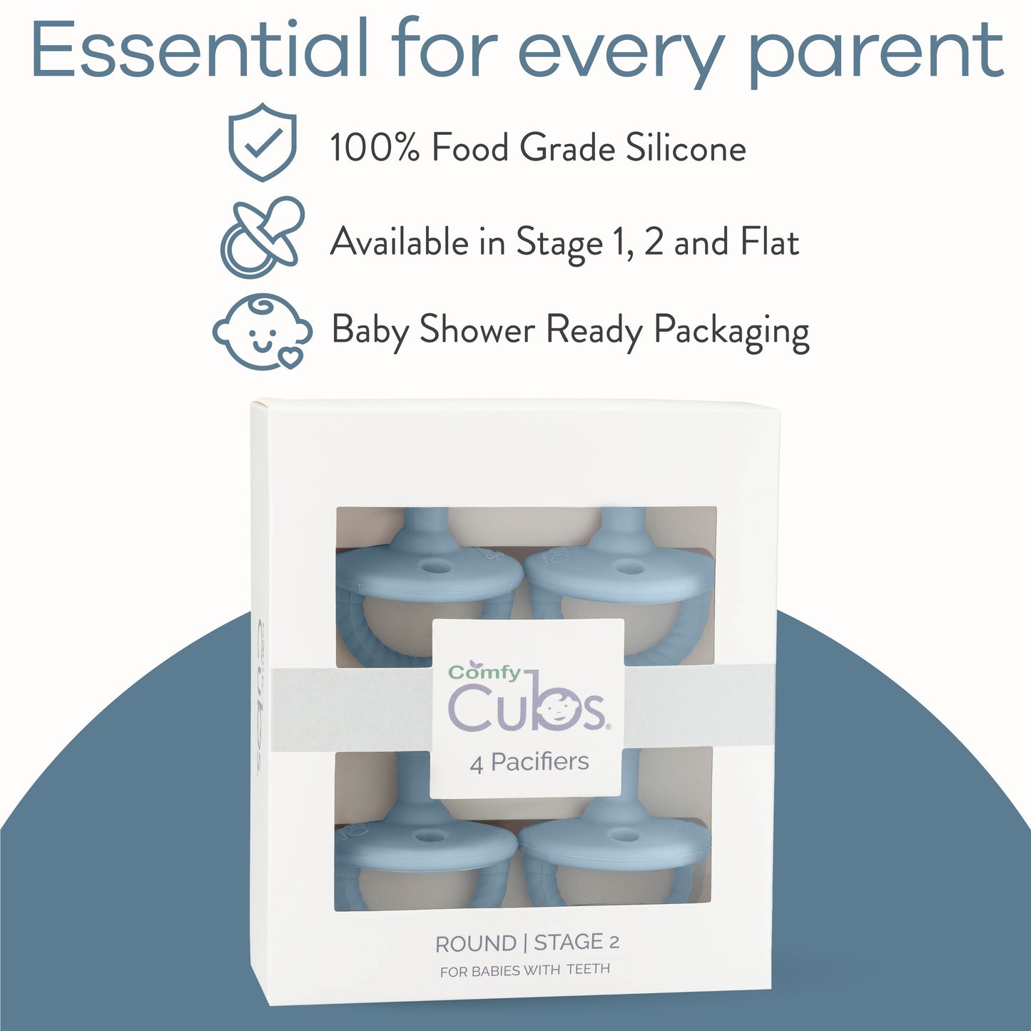 Pacifiers, 4 Pack - Sky Blue