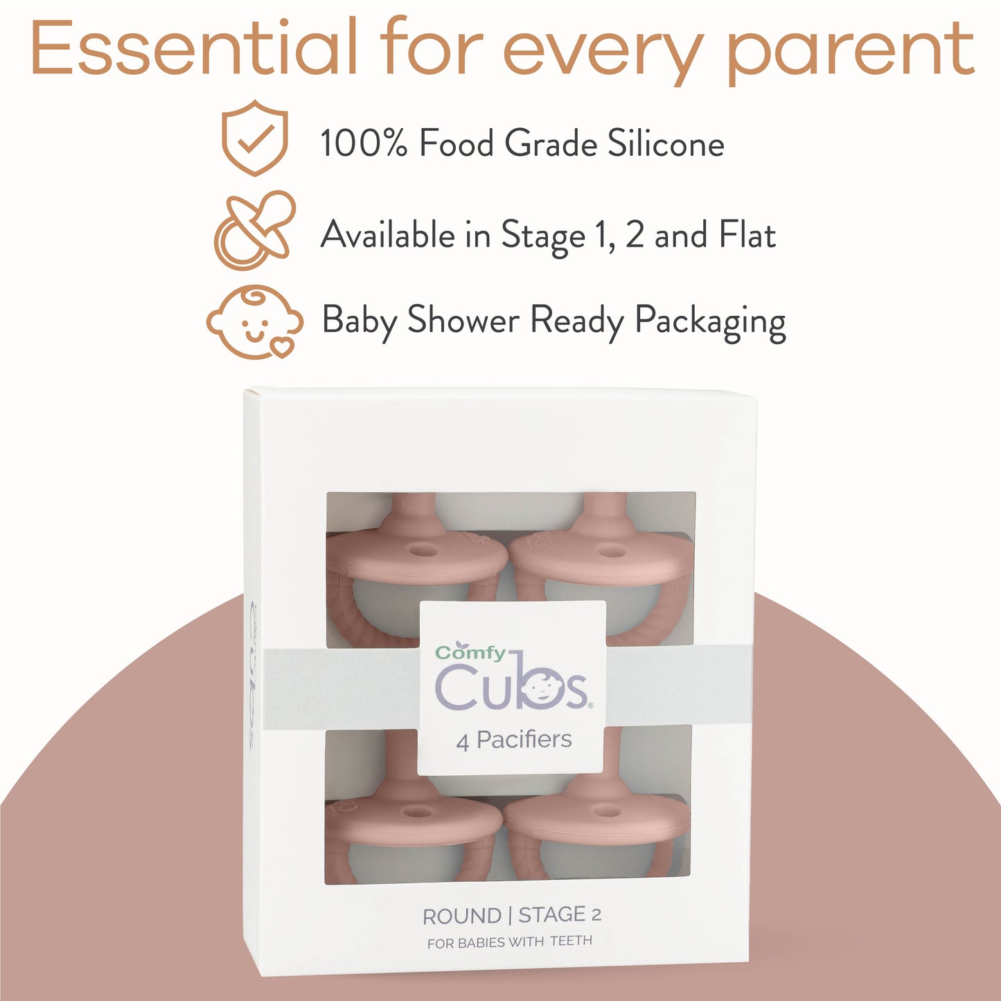 Pacifiers, 4 Pack - Pink Blush