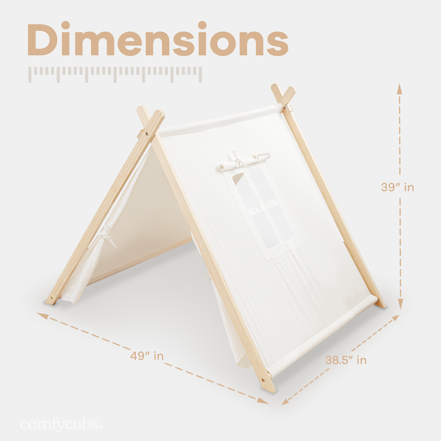 Kids Indoor Play Tent - Natural Wood