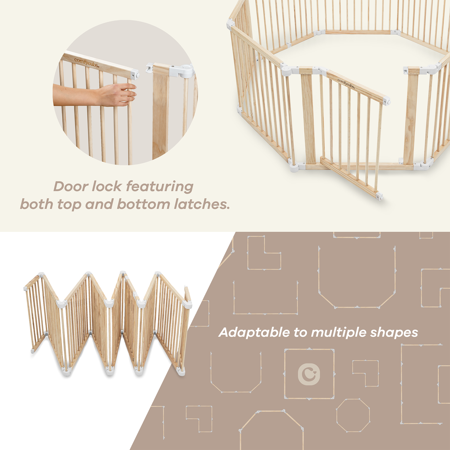 Playpen for Toddler and Babies in Natural Wood