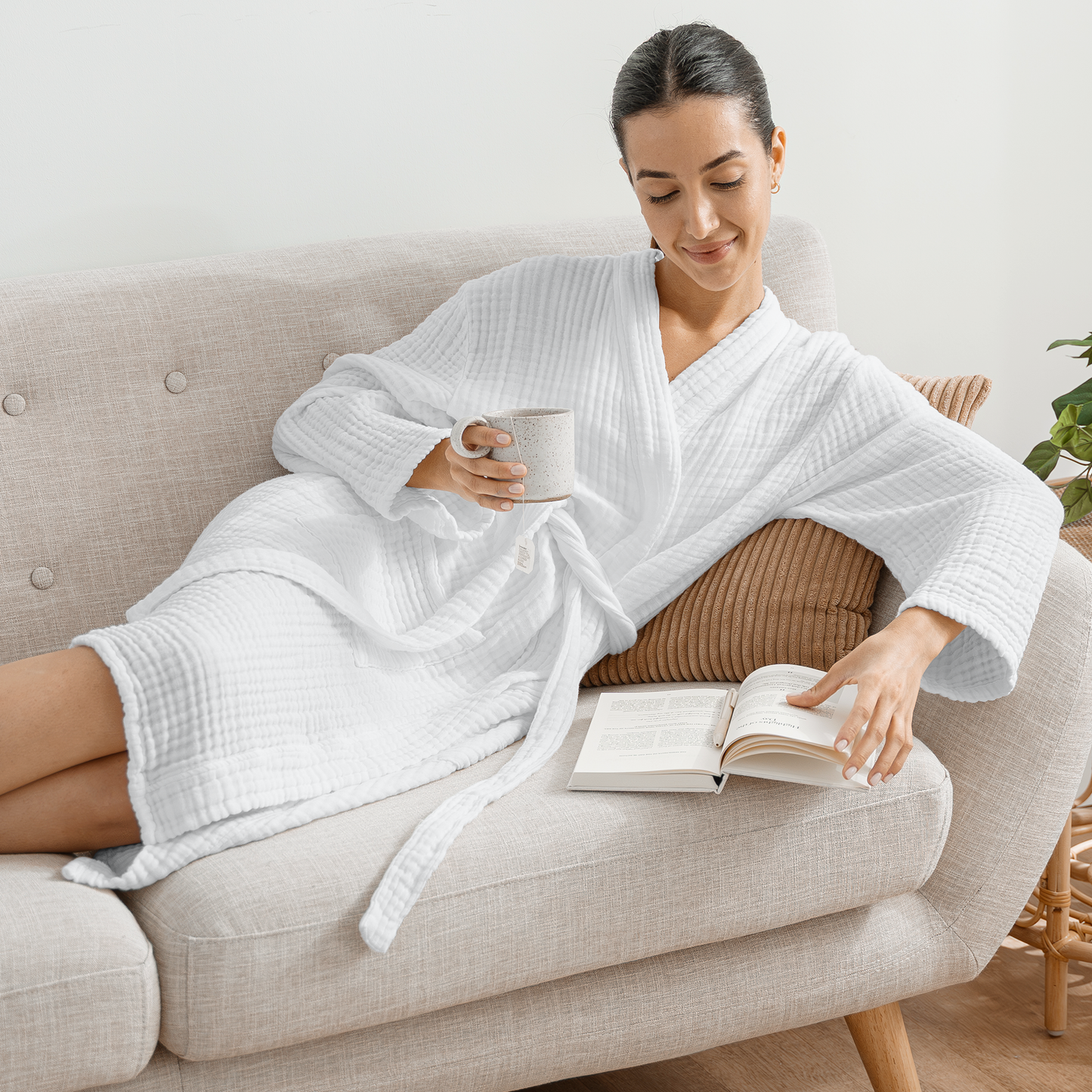 Muslin Bathrobe, White