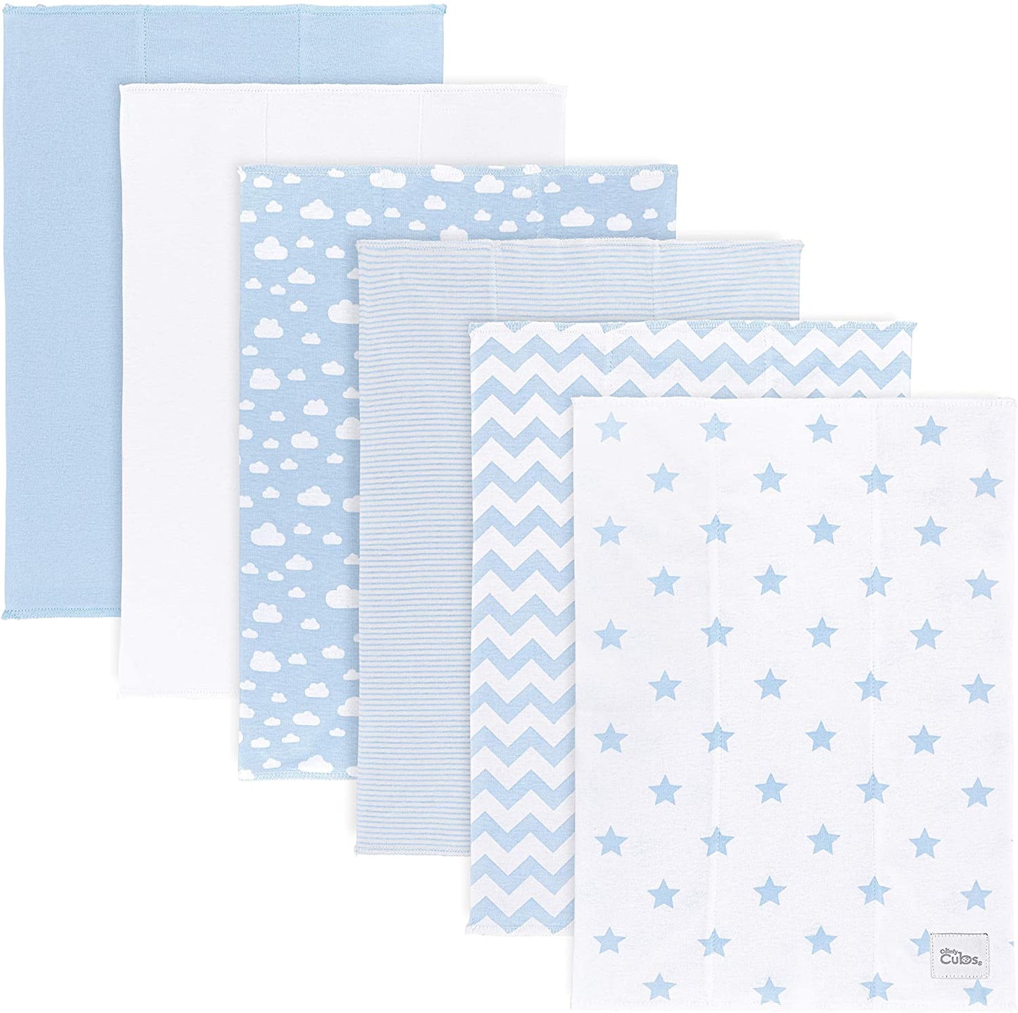 Cotton Burp Cloths - Blue Pattern