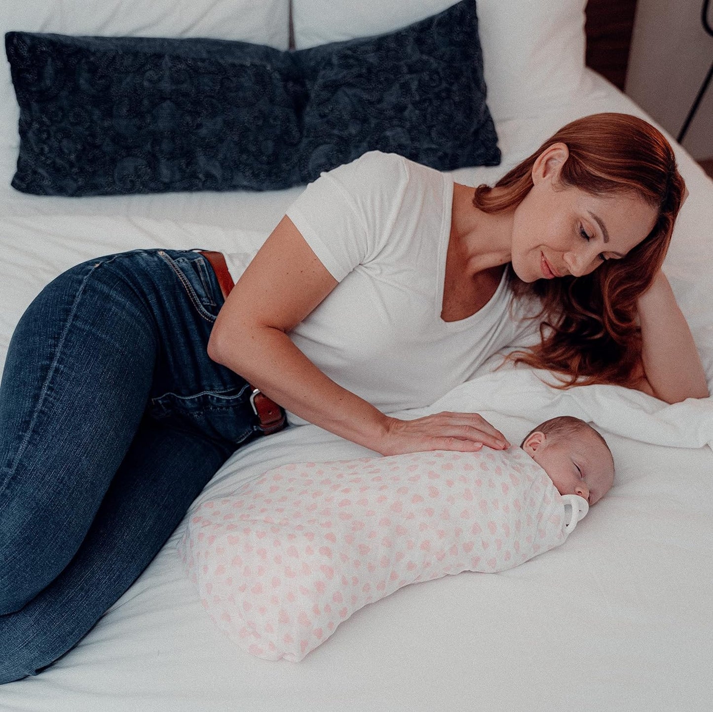 Muslin Swaddle Blankets, 4 Pack - Pink