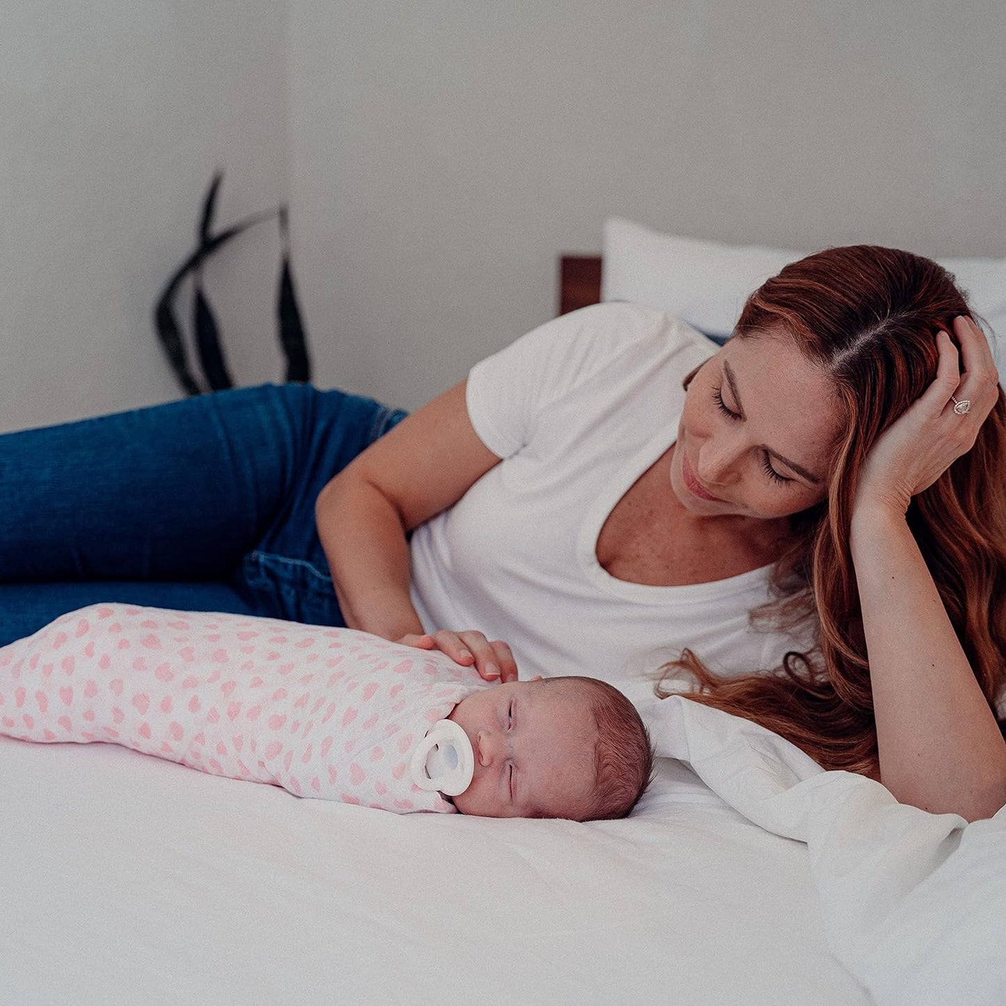 Muslin Swaddle Blankets, 4 Pack - Pink