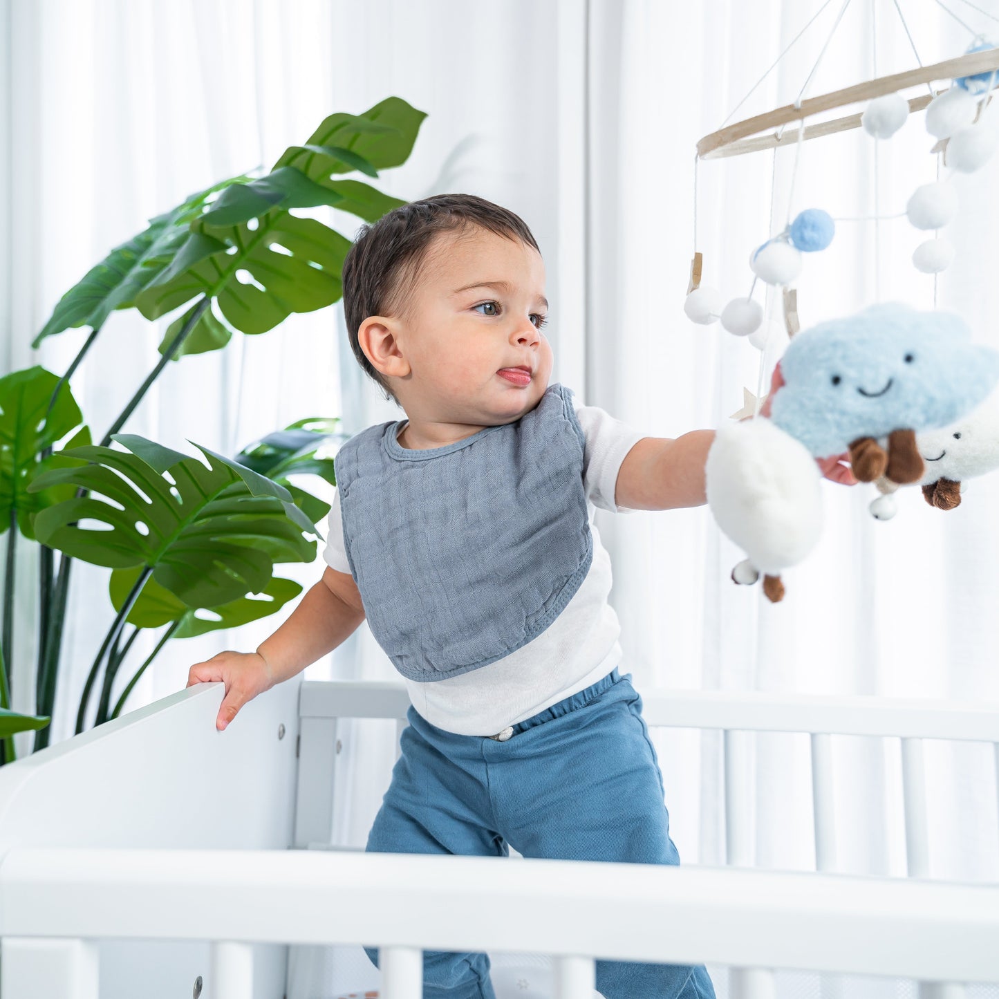 Muslin Bibs - Pacific Blue