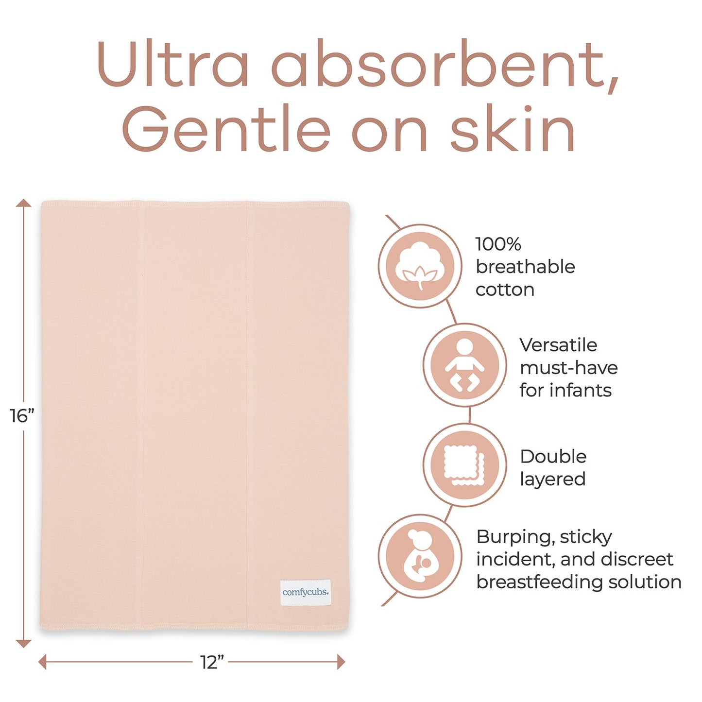 Cotton Burp Cloths  - Blush