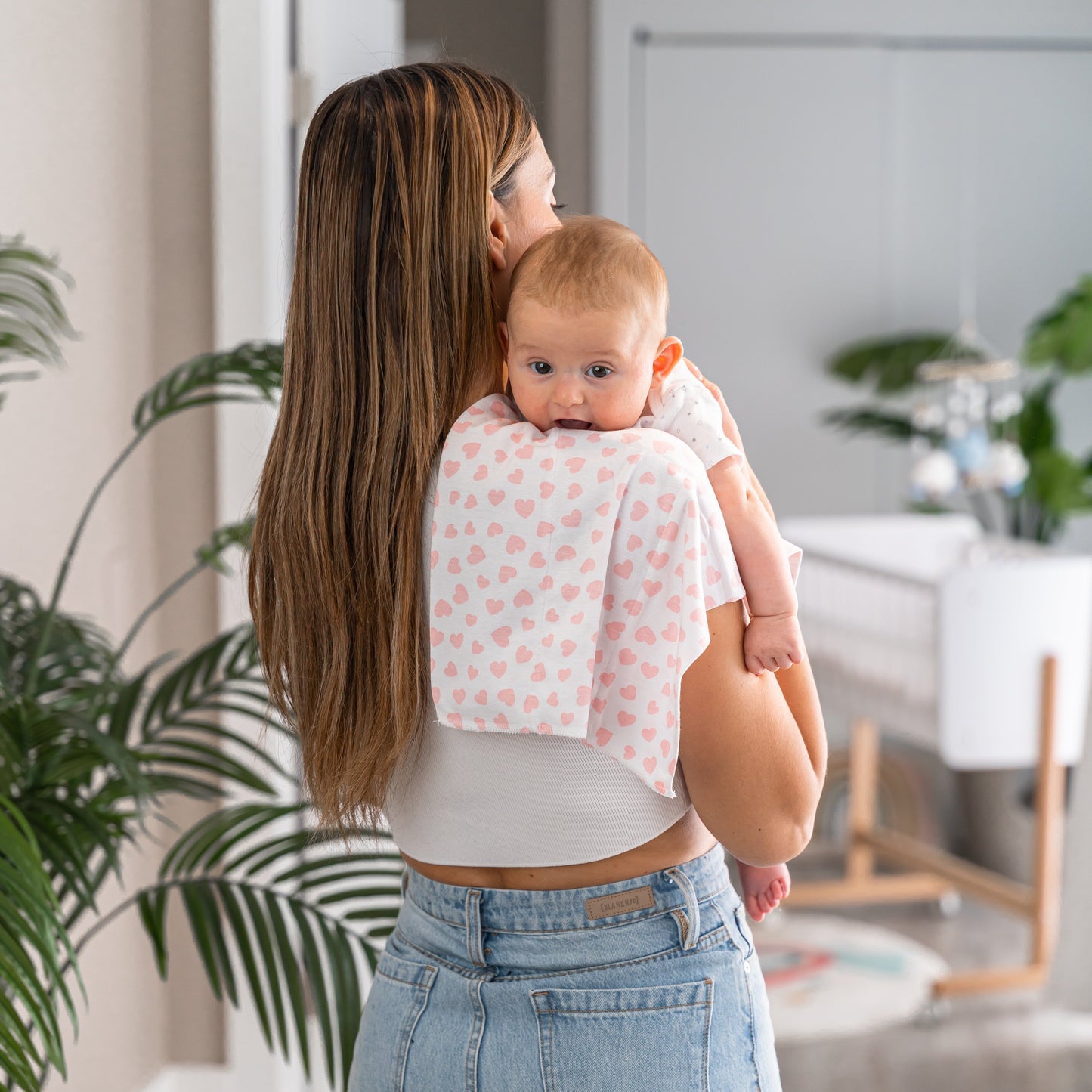 Cotton Burp Cloths - Pink Pattern