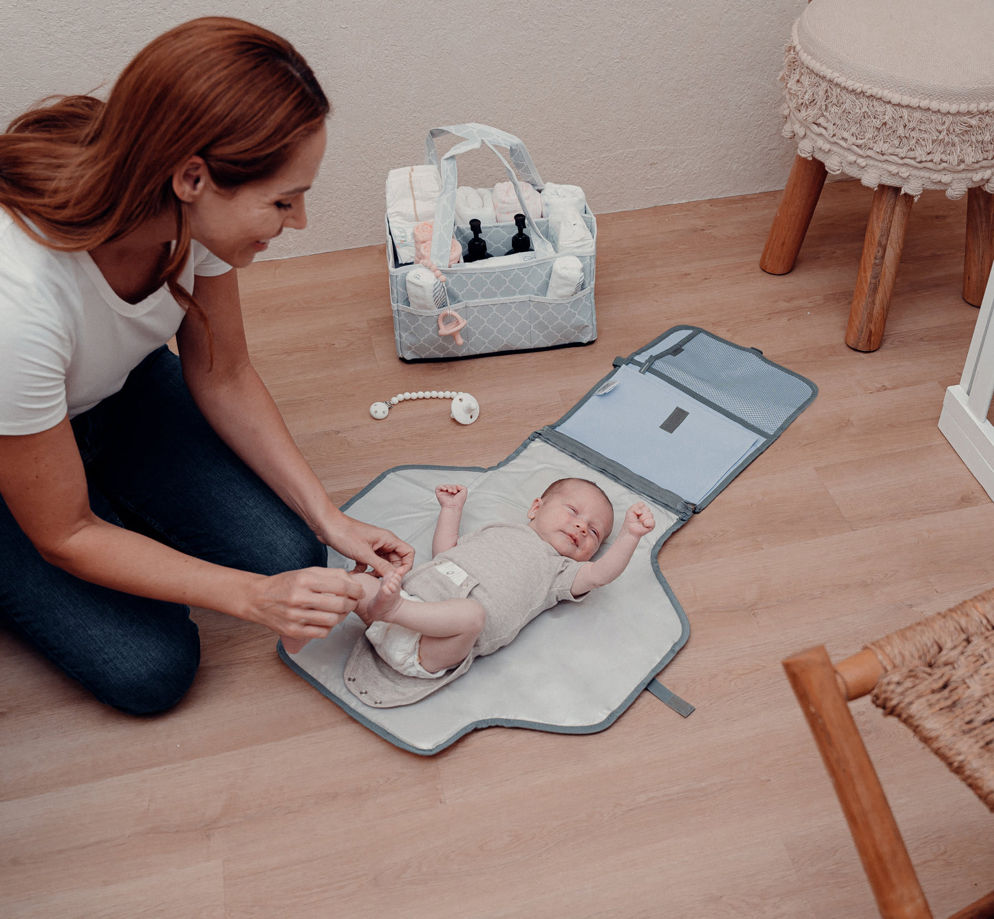 Portable Large Changing Pad - Sea Blue