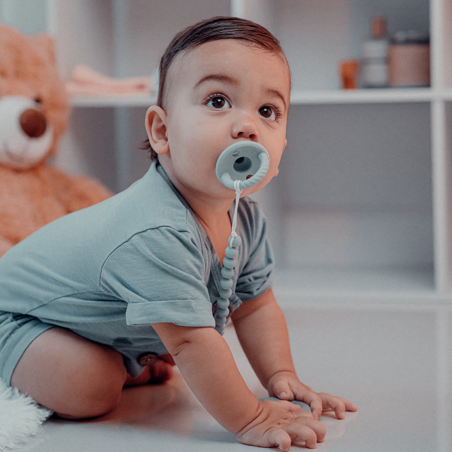 Pacifier Clips, 2 Pack - Earth Green