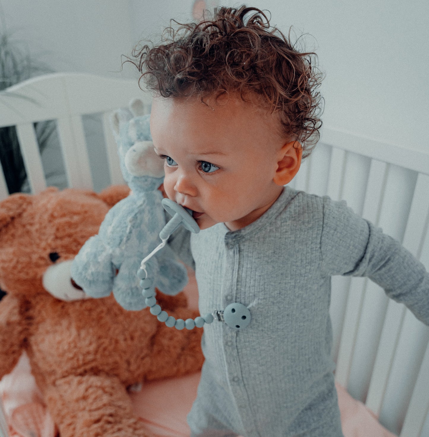 Pacifier Clips, 2 Pack - Earth Green