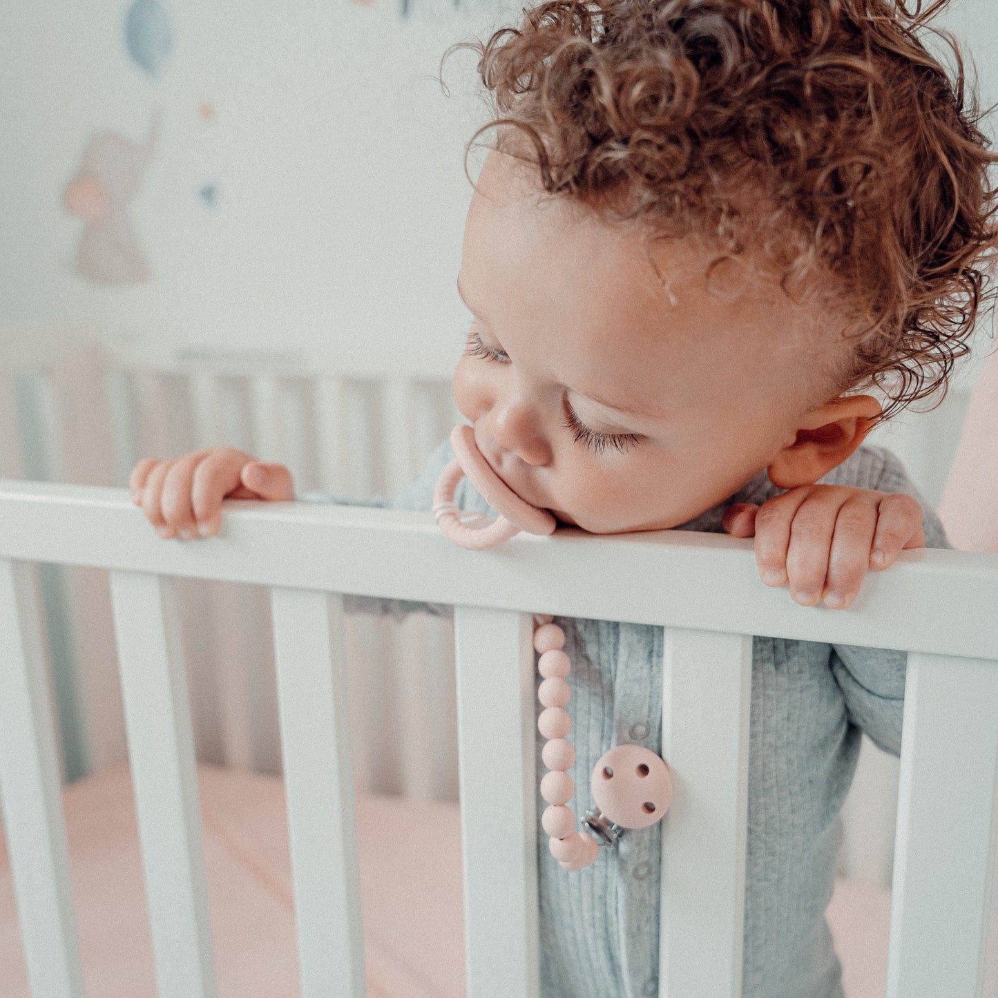 Pacifier Clips, 2 Pack  - Pink Blush