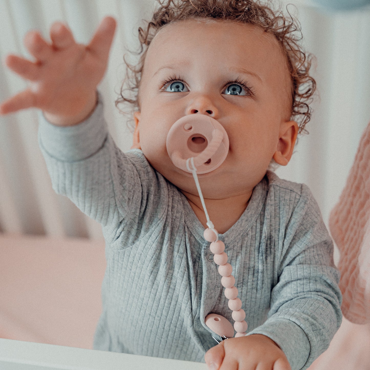 Pacifier Clips, 2 Pack  - Pink Blush