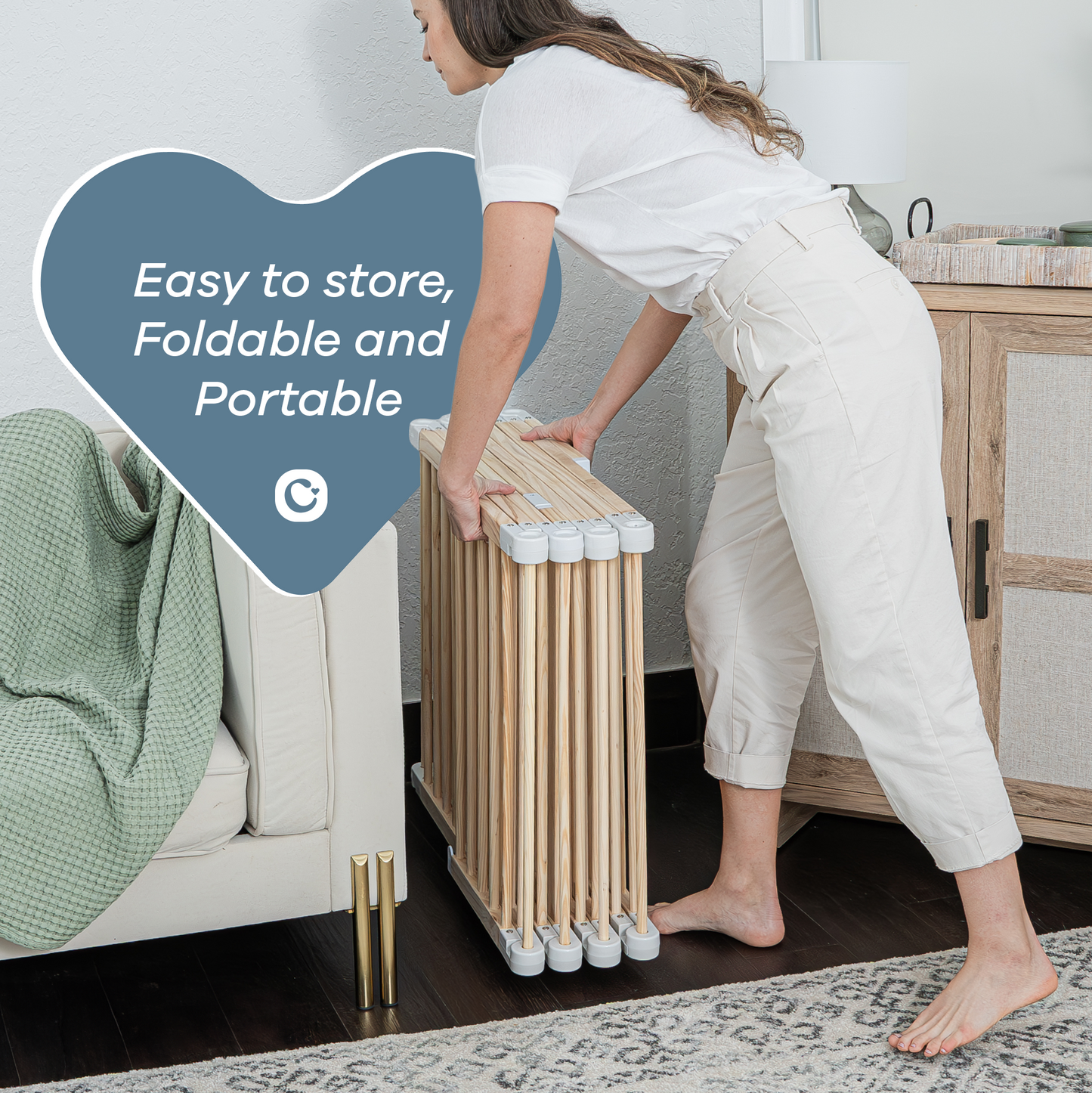 Playpen for Toddler and Babies in Natural Wood