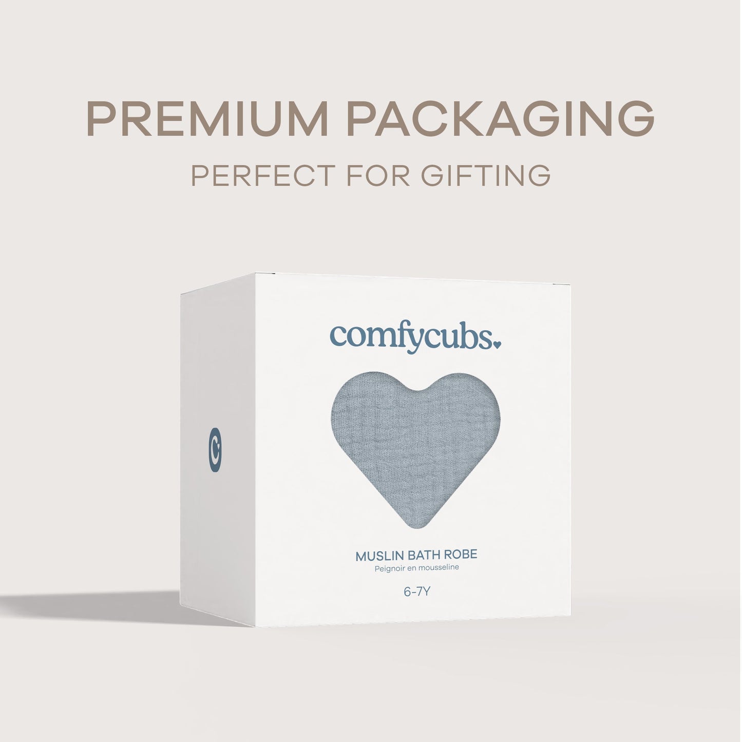 Muslin Bath Robe for Kids, Pacific Blue