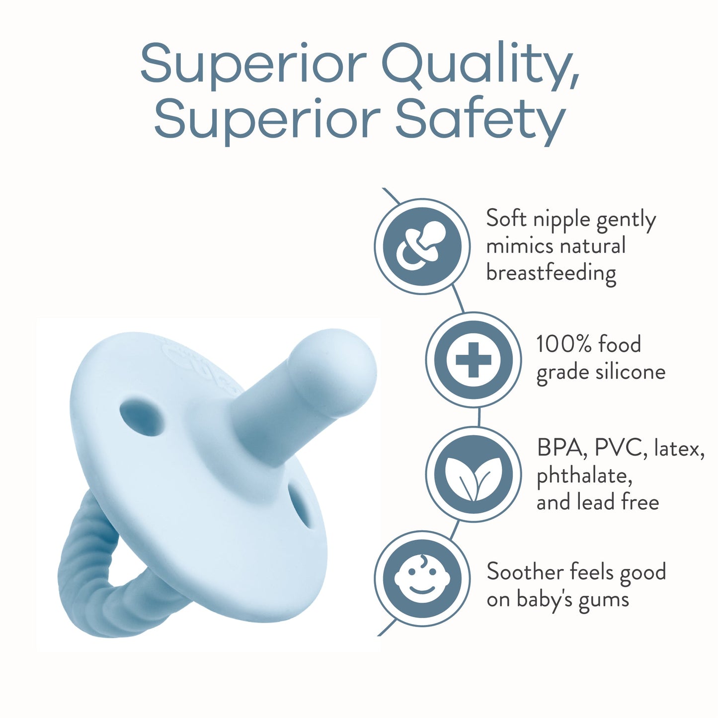 Pacifiers, 4 Pack - Sky Blue