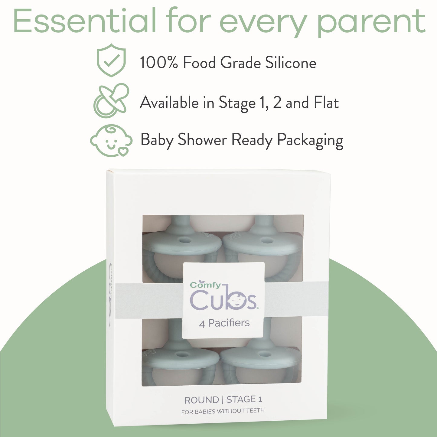 Pacifiers, 4 Pack - Earth Green