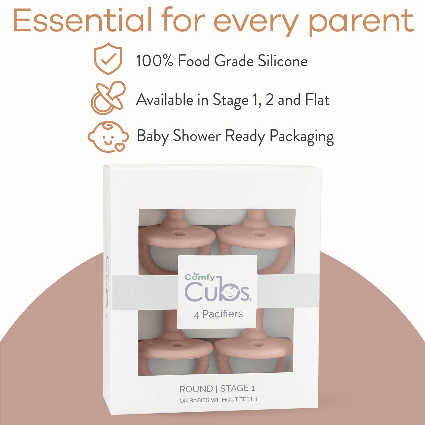 Pacifiers, 4 Pack - Pink Blush