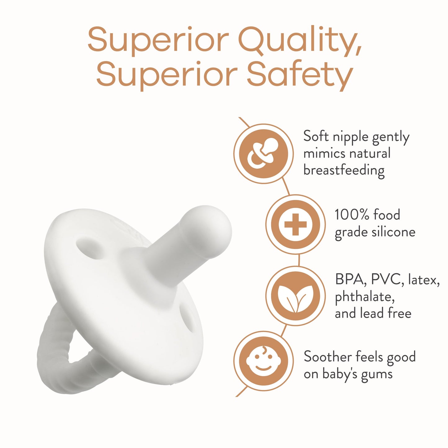 Pacifiers, 4 Pack - White