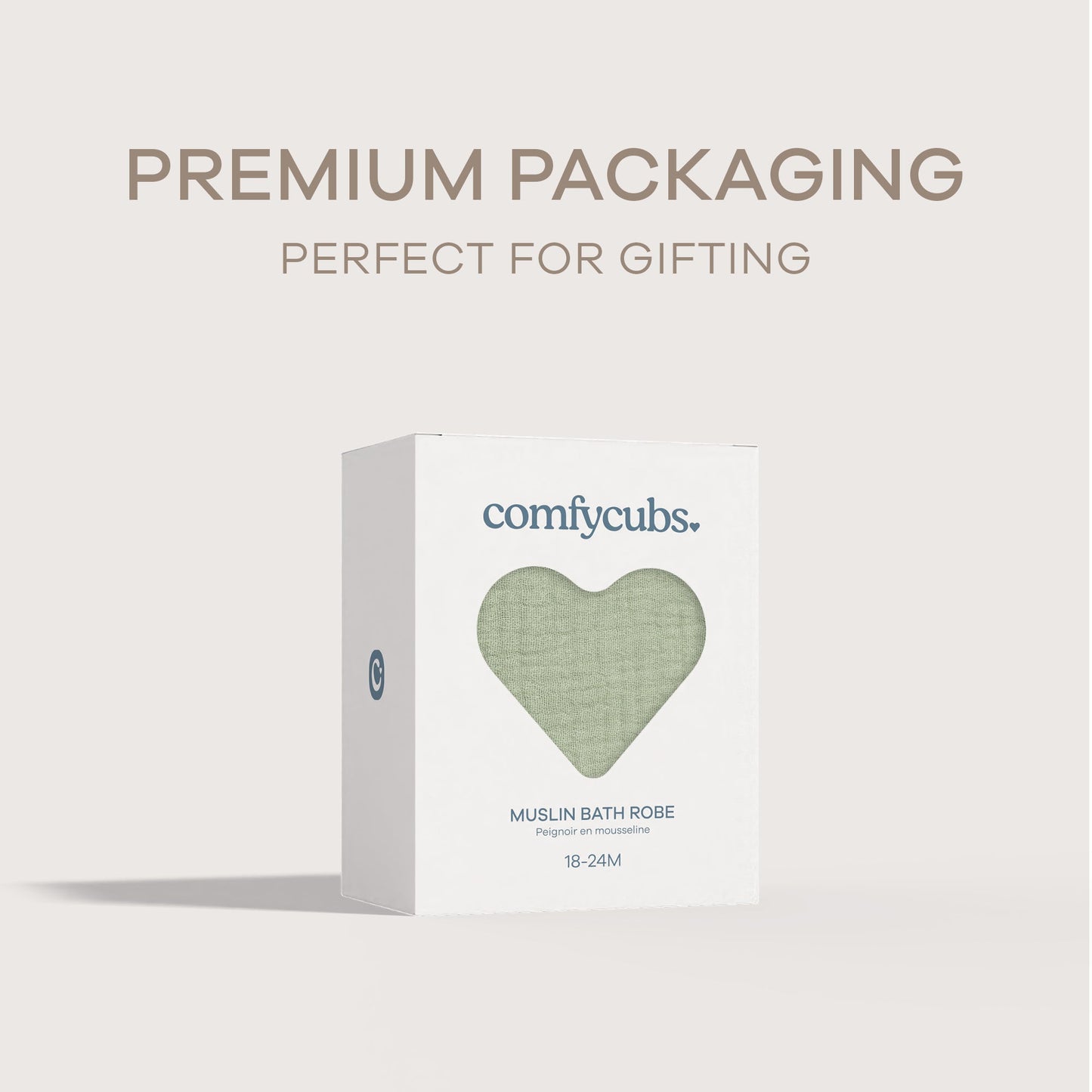 Muslin Bath Robe for Kids, Sage