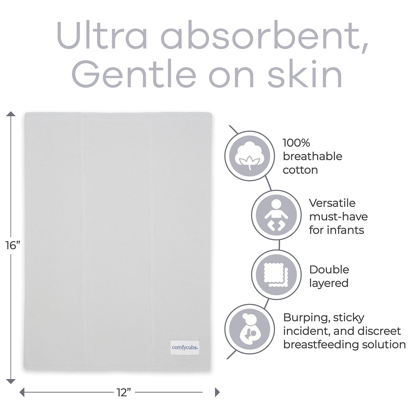 Cotton Burp Cloths - Stone