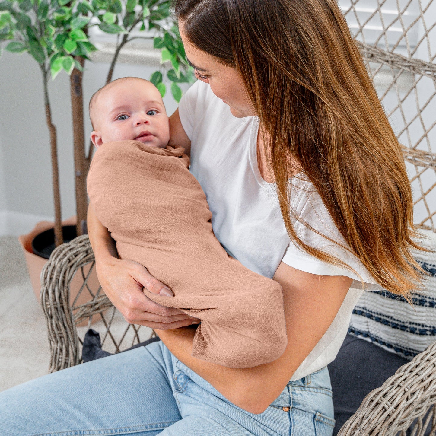 Muslin Swaddle Blanket, 1 Pack - Cedar