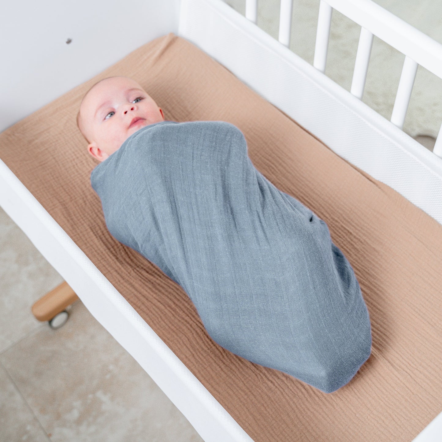 Muslin Swaddle Blanket, 1 Pack - Pacific Blue